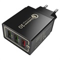Universal 3-Port Fast USB Travel Charger with QC3.0 - 18W