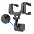 Universal 360 Rotary Rear View Mirror Car Holder - Black