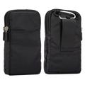 Universal Belt Clip Case for Smartphones with Carabiner and Strap - 6.3"-6.9" - Black