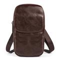 Universal Dual-Compartment Waist Bag - Removable Shoulder Strap - Dark Brown