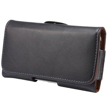Universal Horizontal Holster Leather Case - Black