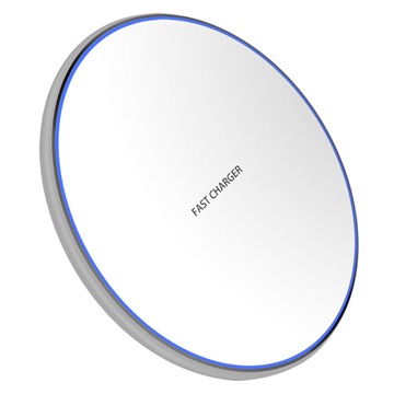 Universal Metal Round Fast Qi Wireless Charging Pad XK-01 - 10W - White