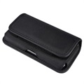 Universal Oxford Belt Clip Case with Card Holder - 6.9"-7.2" - Black