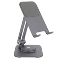 Universal Rotating Tablet and Smartphone Desktop Stand - Grey