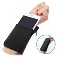 Universal Running Armband / Wrist Wallet - 4"-6" - Black