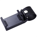Universal Steering Wheel Adjustable Phone Holder - Black