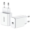 Usams T14 PD USB-C Fast Travel Charger - 18W - White