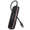 Usams US-SJ575 6-in-1 USB-C Hub with HDMI Port - Black