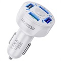 QC3.0 Fast Car Charger BK-358 - 4 x USB - White