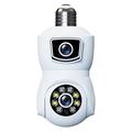 V380 Dual Lens WiFi Bulb Security Camera with Night Vision Audio and AI Human Detection