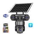 V380 Pro Solar 3-Lens Outdoor PTZ WiFi Security Camera with Human Tracking