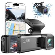 V56 GPS Dual Dash Cam Set - 4K Front and 2K Rear Car Camera - Black