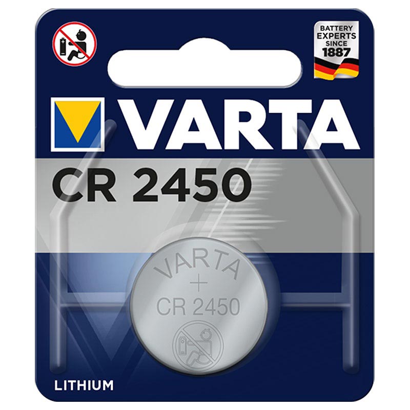 Varta CR2450/6450 Lithium Button Cell Battery 6450101401 - 3V