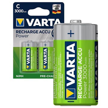 Varta Power Ready2Use Rechargeable C/HR14 Batteries - 3000mAh - 1x2