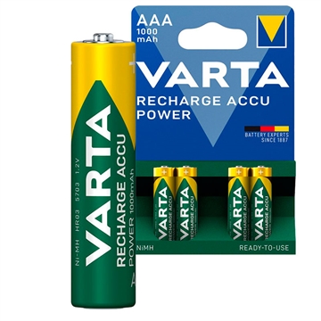 Varta Ready2Use Rechargeable AAA Batteries - 1000mAh