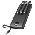 Veger C10 Power Bank w/ Lightning, USB-C, USB, MicroUSB Cable - 10000mAh