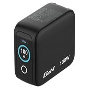 Verbatim 3-Port Mini GaN Wall Charger with Display - 100W, EU/UK/US - Black