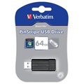 Verbatim PinStripe USB Stick - Black - 64GB
