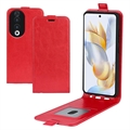 Honor 90 Vertical Flip Case with Card Slot - Red