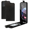 Motorola Edge 20 Pro Vertical Flip Case with Card Holder - Black