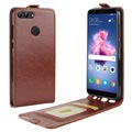 Huawei P Smart Vertical Flip Case with Card Slot - Brown