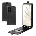 Honor 70 Pro Vertical Flip Case with Card Holder - Black