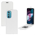 Motorola Edge 30 Vertical Flip Case with Card Holder - White