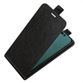 iPhone 14 Vertical Flip Case with Card Holder - Black