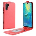 Huawei P30 Pro Vertical Flip Case with Card Slot - Red