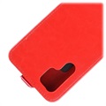 Huawei P30 Pro Vertical Flip Case with Card Slot - Red