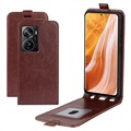 ZTE Axon 40 Pro Vertical Flip Case with Card Slot - Brown