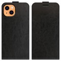 iPhone 13 Vertical Flip Case with Card Holder - Black