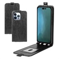 iPhone 14 Pro Max Vertical Flip Case with Card Holder - Black