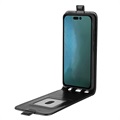 iPhone 14 Pro Max Vertical Flip Case with Card Holder - Black