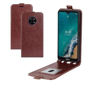 Nokia G50 Vertical Flip Case with Card Slot - Brown