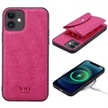 Vili T iPhone 12 Mini Case with Magnetic Wallet - Hot Pink