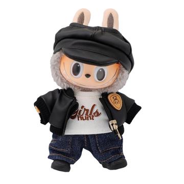 Vintage Aviator Style Outfit Set for Labubu Doll 17cm - 5 Pcs