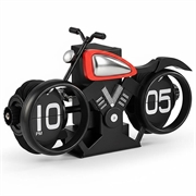 Vintage Motorcycle Mechanical Flip Desk Clock - Black / Red