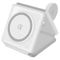 W-126 3-in-1 Foldable Wireless Charging Station - White