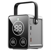 WIWU PS300 50000mAh Wireless Power Bank - 100W PD, USB-C Cable, LED Light - Silver