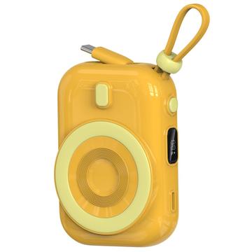 WIWU Wi-P041 Small Snail Magnetic Wireless Power Bank w. USB-C Cable - 15W/9600mAh - Yellow