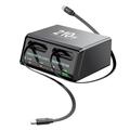 WLX-60E 210W GaN Charging Station with 2x Retractable USB-C Cables
