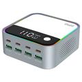 WLX-M8 8-Port Desktop Charging Station with RGB Ambient Lighting - 120W
