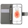 iPhone 5 / 5S / SE Wallet Case - Butterflies / Circles