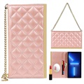 iPhone 13 Pro Max Wallet Case with Makeup Mirror - Rose Gold