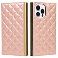 iPhone 13 Pro Max Wallet Case with Makeup Mirror - Rose Gold