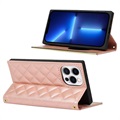 iPhone 13 Pro Max Wallet Case with Makeup Mirror - Rose Gold