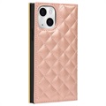 iPhone 13 Wallet Case with Makeup Mirror - Rose Gold