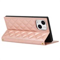 iPhone 13 Wallet Case with Makeup Mirror - Rose Gold