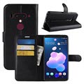 HTC U12+ Wallet Case with Magnetic Closure - Black